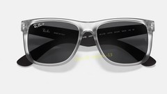 Ray-Ban Justin RB4165 54mm Matte Transparent Grey Square Sunglasses High Bridge