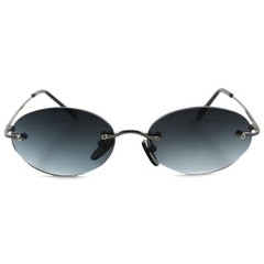 Rimless Classic Vintage Retro Old School Indie Mens Womens Round Oval Sunglasses