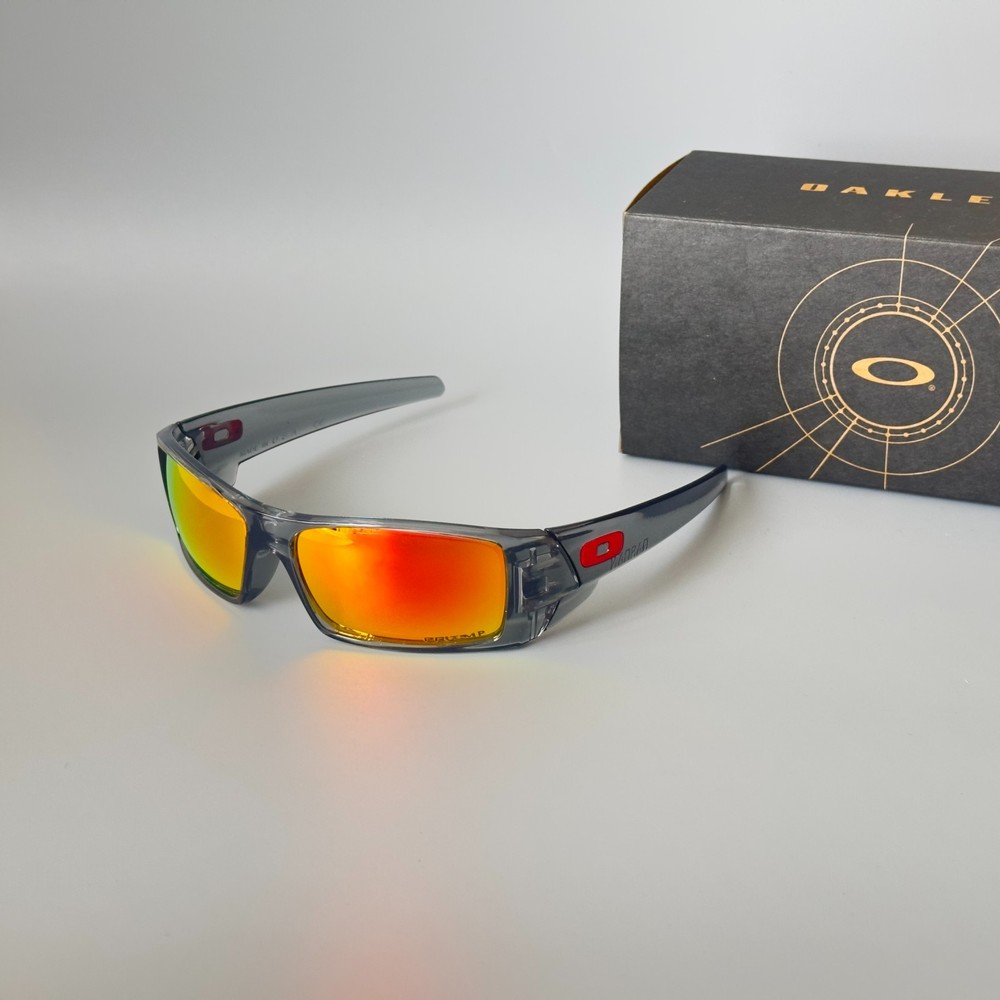 Oakley Gascan OO9014 Polarized Sunglasses Gray transparent frame with red lenses