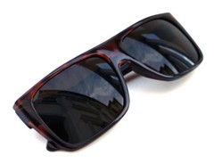 Men’s Flat Top Sunglasses Square Shape Brown Tortoise Frame Retro 80’s 90’s 360