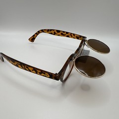 Men’s Round Retro Tortoise Shell Sunglasses Brown Plastic Frame Tinted Lenses
