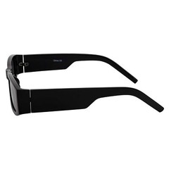 MONTERREY – Thick Frame 90s Style Small Rectangle Sunglasses Black Smoke