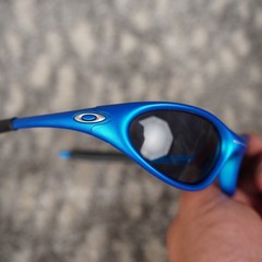Vintage Oakley Minute 1.0 Sunglasses Metallic Blue Black Iridium Made USA Rare