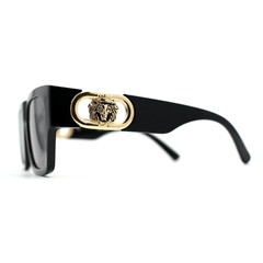 SQUARE GOLD LION HEAD MEDALLION SUNGLASSES CLASSIC CASUAL RETRO DESIGNER SHADES