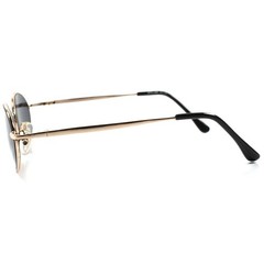 Lot of 2 pairs Classic Retro Fashion Mens Womens Gold Round Oval Sunglasses