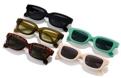 Small Rectangle Sunglasses Candy Color UV400 Square Frame Casual Travel Wear