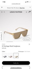 Louis vuitton Heritage Mask Sunglasses Z3243U Brand New