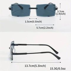 Rectangle Sunglasses Candy Color Plastic Frame UV400 Outdoor Unisex 6 Pcs