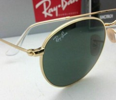 New Ray-Ban Sunglasses ROUND METAL RB 3447 001 50-21 Gold Frame w/G15 Green Lens