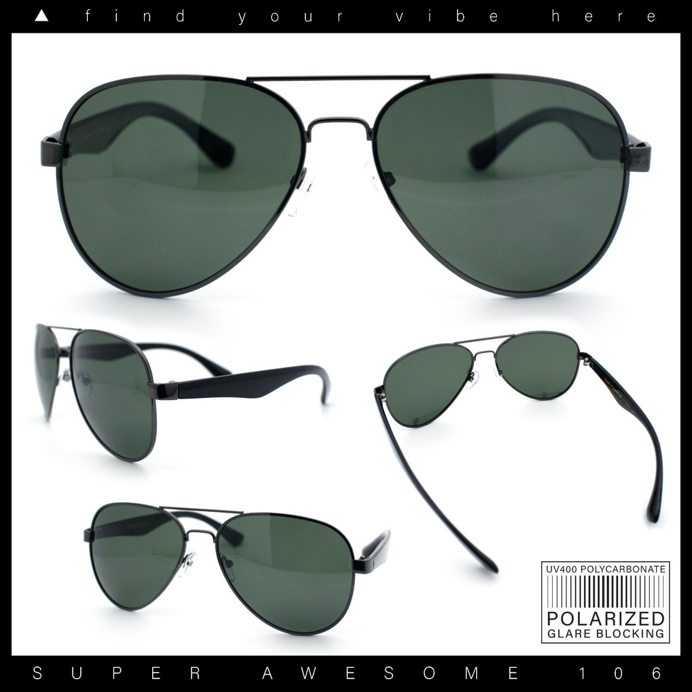 SA106 Polarized Pilot Aviator Sunglasses for Men UV400 Metal Frame