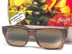 NEW Maui Jim KEAHI Brown Stripes POLARIZED HCL Bronze GLASS Sunglass H873-10