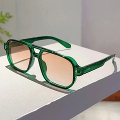 Square Frame Sunglasses UV400 Gradient Polycarbonate Lenses Casual Glasses