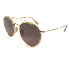 Ray-Ban Sunglasses RB3647-N 9124/43 Round Double Bridge Gold Crystal Brown Gray