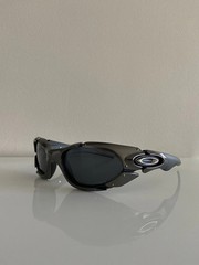 Gafas de sol Oakley Plate negras plateadas de colección lentes de humo para exte