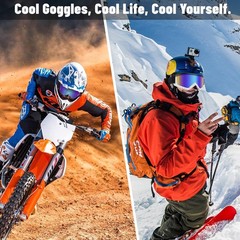 Dirt Bike ATV Goggles 2 Pack with Neck Gaiter, Motorcycle Motocross Eyewear W…