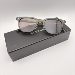 Eyevan Franz OD-BR Olive Drab Brown Lens Vintage Square Sunglasses 49mm NEW
