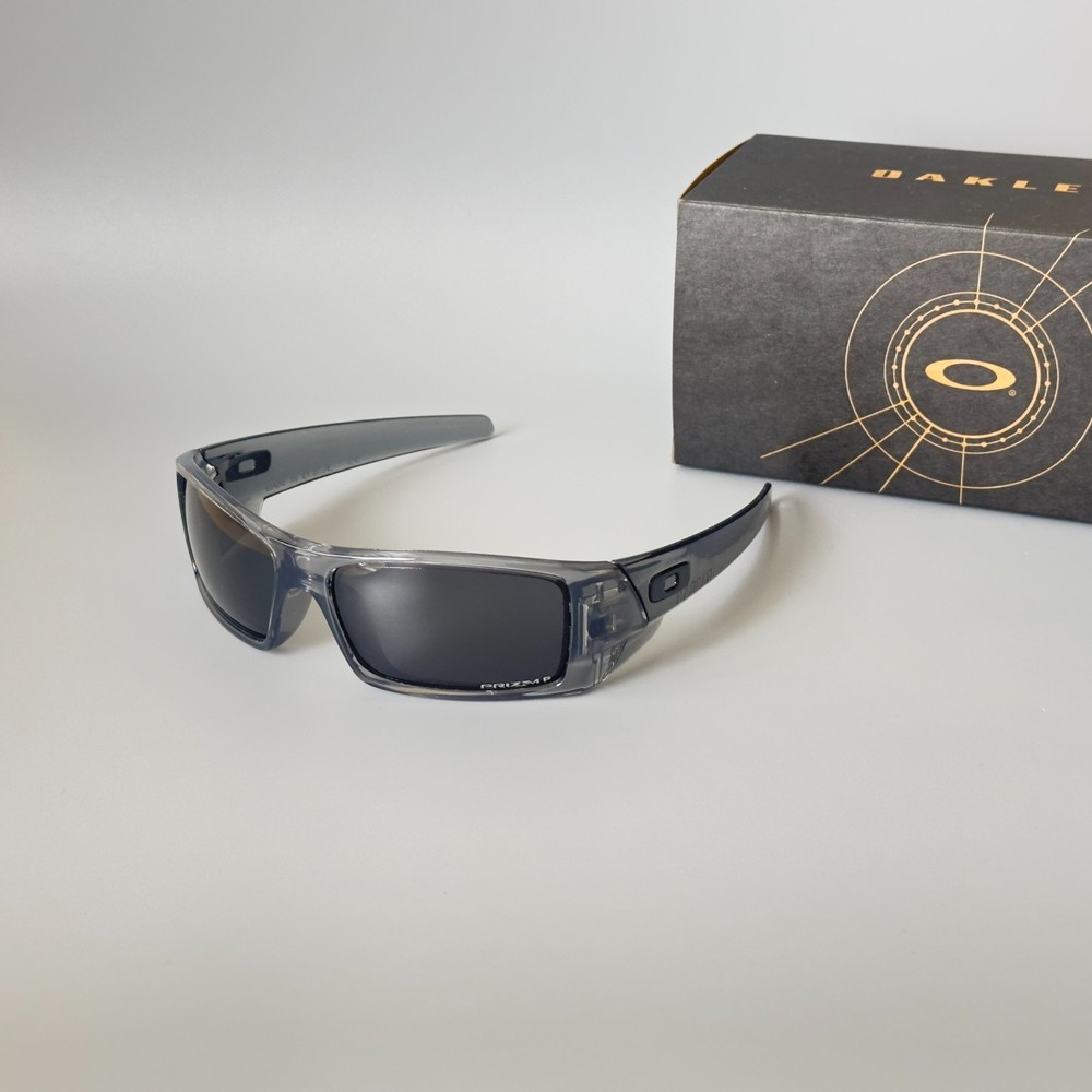 Oakley Gascan OO9014 Polarized Sunglasses Gray transparent Frame Black Lens