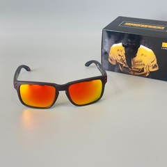 Oakley Holbrook OO9102 signature edition sunglasses frosted black frame red lens
