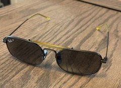 Ray-Ban Titanium Chromance RB8062 Sunglasses Pewter w/ Light Blue Polarized