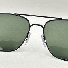 Ray Ban Mens Irregular Aviator Double Bridge Sunglasses RB3663 Blackl/Green