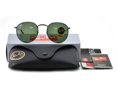 Ray-Ban Sunglasses RB3447 Round Metal Gunmetal Frame Green Classic Lenses 50mm