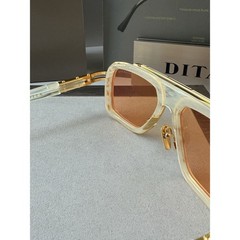 DITA LXN-EVO DTS 403 06 WHITE SWIRL YELLOW GOLD APRICOT SUNGLASSES AUTHENTIC