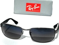 NEW* Ray Ban Gunmetal & Black w POLARIZED Grey Blue Lens Sunglass RB 3478 004