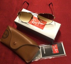 Ray Ban Aviator RB3025 Sunglasses,Light Brown,Gradient Lenses,Unisex.