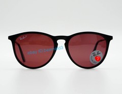 Ray-Ban Erika RB4171 Polarized Sunglasses Round Lens Purple / Black Frames 54MM