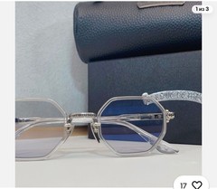 Chrome Hearts Octagon Silver Metal Eyeglasses Frame Unisex Luxury Designer