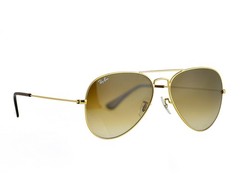 Ray-Ban Sunglasses RB3025 Aviator Gradient Gold Frame Light Brown Lens 58mm