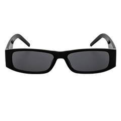 MONTERREY – Thick Frame 90s Style Small Rectangle Sunglasses Black Smoke
