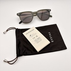Eyevan Franz OD-BR Olive Drab Brown Lens Vintage Square Sunglasses 49mm NEW