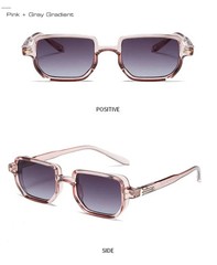 Rectangle Candy Color Sunglasses Gradient Lens UV400 Unisex Beach Party Wear
