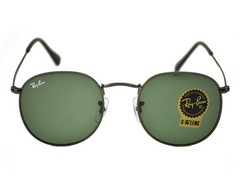 Ray-Ban Sunglasses RB3447 Round Metal Gunmetal Frame Green Classic Lenses 50mm