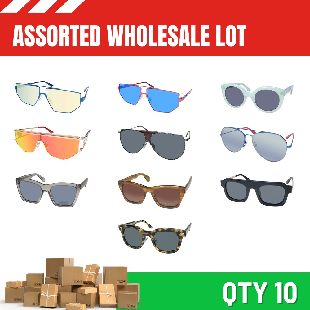 WHOLESALE ASSORTED LOT 10 DIFF SUNGLASSES discontinued designer blow-out modern