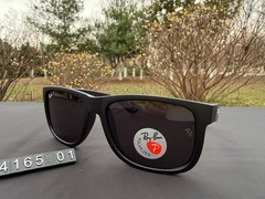 RAY-BAN RB4165 Justin Sunglasses Black Frame Polarized Grey Lens