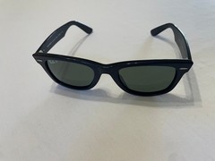 Ray-Ban Original Wayfarer Unisex Square Sunglasses – Black/Green (RB2140 901/58)