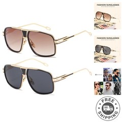 Fashionable Alloy Metal Sunglasses – 2-Pack with UV Protection & Punk Style