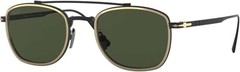 PERSOL SQUARE TITANIUM PILOT GOLD BLACK GREEN SUNGLASSES PO505ST 800831 NEW 50