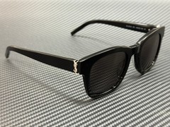SAINT LAURENT SL M124 001 Black Dark Grey Unisex 49 mm Medium Sunglasses