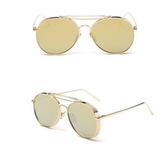 Women’s Sunglasses Gold Metal Thick Metal Frame Round Oval Fashion Designer Qual
