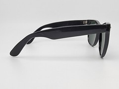 Vintage Gloss Black Frame Green Glass Lens Square Sunglasses China 53-17-134