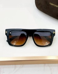 Tom Ford Fausto FT0711 Black Frame Brown Lens Sunglasses 53-20-145 New In Box