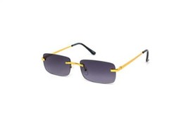 Mens Sunglasses Hip Hop SQUARE Frame Quavo Migos Rimless Clear Lens Gold Shades