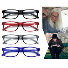 4 Pack Reading Glasses Traditional Full Frames for Men and Women 1.0~4.0