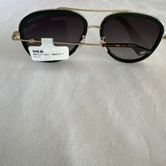 GUCCI GG0062S 003 Aviator Green/Red Unisex Sunglasses 57mm with Light Grey Lens
