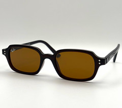 Ray-Ban RB4455 Zuri Rectangle Sunglasses brown Frame Brown Tinted 145mm