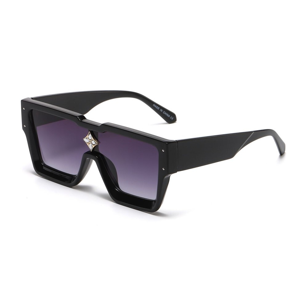 Trendy Sunglasses Oversized Flat Lens Black Lens Hip Hop Stylish UV400 Fashion