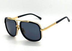 Men Fashion Sunglasses Oversized Square Gold Flat Top Frame Hip Hop Fancy Black